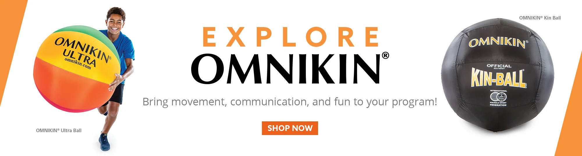 Gopher Sport OMNIKIN equipment available for purchase showing various ball types and sizes