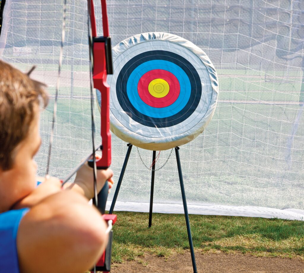 Archery backstop netting for physical education