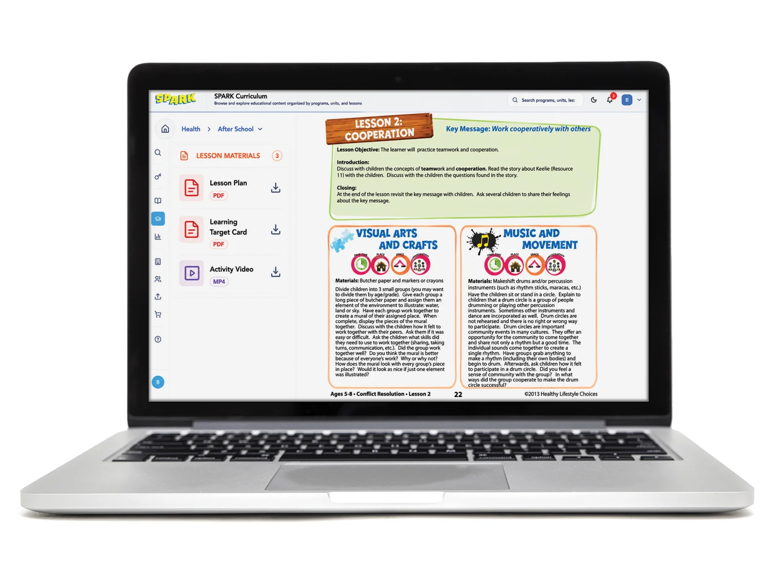 Camp Boost™ — Cooperation lesson on laptop