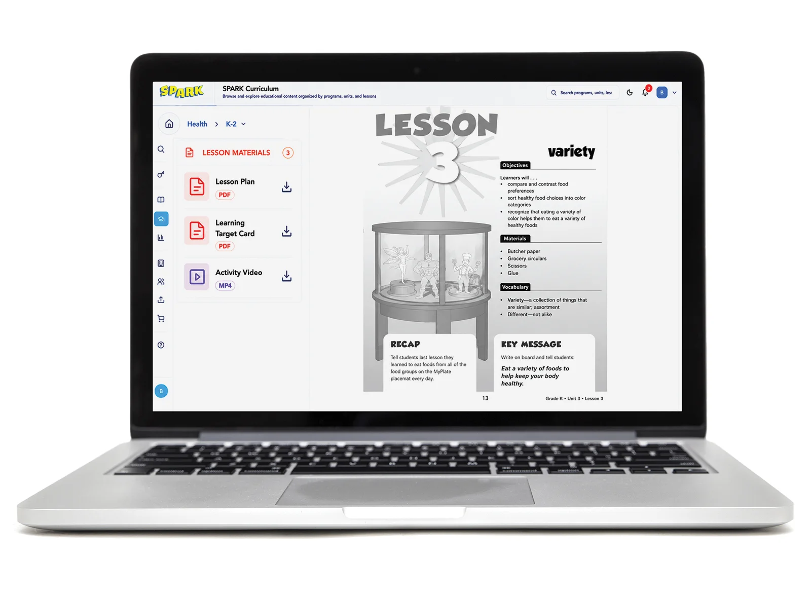 HLC Elementary Curriculum — Lesson 3: Variety on laptop