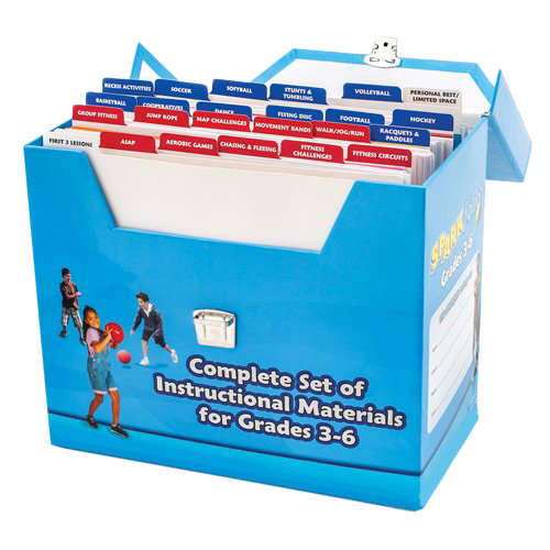 SPARKfolio case shows the custom box opened up with teaching materials divided by unit.